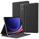 Cobak Case for Samsung Galaxy Tab S9 Plus 12.4 Inch 2023 with S Pen Holder, Slim, Multi Viewing Angles, Shockproof Stand Folio Cover. All New PU Leather Smart Cover with Auto Sleep Wake Feature.