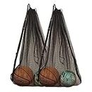 DoGeek Mesh Bag Durable Mesh Drawstring Bag Gym Sports Equipment Bag Large Mesh Net Bag (2PCS)