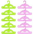 ZITA ELEMENT Clothes Hangers for American 18 Inch Girl Doll Wardrobe Accessories - 10 Pcs (5 Green and 5 Pink) Doll Hangers for 14 Inch - 18 Inch Doll Clothing Outfits