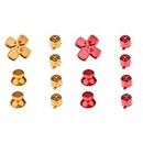 MERISHOPP® 2 Pieces Thumbsticks Grip+Chrome D-pad for S.O.N.Y PS4 Mod Kit Console Gold+Red
