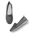 Marc Loire Women's Athleisure Slip-On Ballet Flats/Loafer Bellies/Extra Soft Casual Shoes, Grey - 4 UK