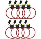 Fuse Holder, Tian 8 Pack Inline Waterproof ATC/ATO 14AWG Wiring Harness 12V 20Amp Automotive Blade Fuse(Medium)