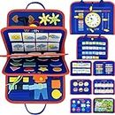 Busy Board, Toddler Travel Toys, Quiet Book, Sensory Toys for Toddlers 2 3 4, Montessori Toys for Toddler Activities Board, Educational Toys for 2 Year Old Girls Boys Gift (Blue)