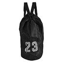 Drawstring Backpack, Basketball Storage Bag Waterproof Portable Basketball Equipment Mesh Backpack for Outdoor Playgrand(Black)