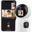 ZOSI Dual-Lens 360° PTZ 2K Security IP Camera for Baby/Pet, 2-Way Video, One-Touch Call, Human Tracking in White | 14 H x 11 W x 11 D in | Wayfair