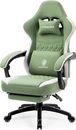 Breathable and Comfortable Gaming Chair with Gel Pad, Footrest, Storage Bags  