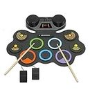 Electronic Drum Set for Kids - 9 Pads, 2 Pedals & 2 Sticks, Headphone Jack in Drumset Kit - Rechargeable Electric Drums Pad for Kid Age 8-12 - Gifts for Boys & Girls Ages 7 8 9 10 11 12 13+ Year Old