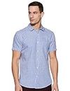 Amazon Brand - Symbol Men's Checkered Regular Casual Shirt (SS20SYMCSHS-01A_Blue2 M)
