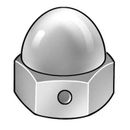 ZORO SELECT CPB036 Cap Nut, 3/8"-16, 18-8 Stainless Steel, Plain, 5/8 in H, 5 PK
