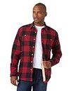 Wrangler Authentics Long Sleeve Sherpa Lined Shirt Jacket Chemise, Red Buffalo, S Homme