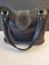 Montana West Ladies Large Concealed Carry Western Style Tooled Purse in Black