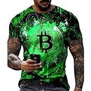 LACOXA 2023 New Cotton T-Shirt Bitcoin 4D Digital Printing Garden Men's Street Loose Sweatshirt T-Shirt, Shirt_4, 3X-Large