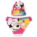 Requeteguay Urban RU Minnie Mouse Swimsuit for Beach or Swimming Pool + Disney Cap for Girls | Swimsuit and Minnie Mouse Disney | Minnie Mouse Swimsuit and Adjustable Cap, Pink, 6 Years