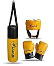 MR.B SPORTS Kids Boxing kit Yellow (Filled Punching Bag, Gloves and Headgear, Age 2-8 Years) (Army Camo Green) 02 (Yellow)