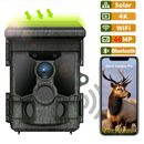 Solar 4K WiFi Bluetooth Hunting Camera 46MP Trail Cam Wildlife Game Night Vision