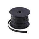 Keco 100ft - 1/2 inch Flexo PET Expandable Braided Cable Sleeve - Wire Sleeving For Audio Video and Other Home Device Cable Automotive Wire - Black