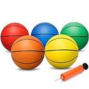 5" Beach Mini Bouncy Basketball for Small Basketball Hoop, 5 Inch Indoor Basketballs Soft Ball for Indoor Door Basketball Hoop, Pool Outdoor Play Game Gift Pack for Toddler kids Adults, 5 pack Rainbow