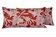 Vargottam Indoor/Outdoor Polyester Fabric Lumbar Pillow Cover with Insert, All-Weather Waterproof Rectangular Cushion for Patio Furniture, 12 x 20 Set of 2 - Florals-77