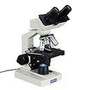 AmScope M82EZ OMAX Labor-LED-Binokularmikroskop für Biologische Verbindungen mit Mechanischem 3D-Tisch und Koaxialem Grob/Feinfokussierungsknopf, 40x-2500x