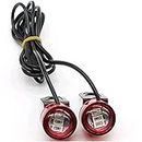 A4s Automotive & Accessories LED Eagle Eye Lamp DRL Strobe Light with Flasher Handle Light Red Universal for Motorcycle