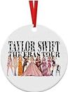 Taylor's Version Christmas Ceramic Ornament for Christmas Tree, Home Decoration Pop Culture, Movie, and Music Themed Trendy Christmas Hanging Ornaments for Fan Gifts (D)