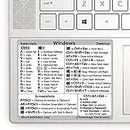 SYNERLOGIC Adesivo per tastiera di riferimento per PC Windows, in vinile, adesivo senza residui, per qualsiasi PC, laptop o desktop, con scorciatoie per Windows (bianco/piccolo, 1 pezzo)