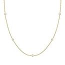 PAVOI 14K Yellow Gold Plated Station Necklace | Simulated Diamond By The Yard Necklace | Womens CZ Chain Necklace