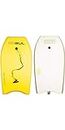 Gul Response Childs Kids 36 inch Bodyboard in Yellow and Grey - Slick Colourful Design Boogie Board - Leash included