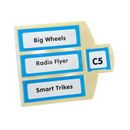 Letrero de pasillo verdadero Toys R Us C5 ruedas grandes, volante de radio, triciclos inteligentes (IZQUIERDA)