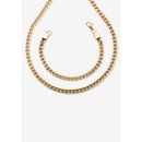 Men's Big & Tall Gold Ion-Plated Stainless Steel Curb-Link 24" Chain and 9" Bracelet Set by PalmBeach Jewelry in Stainless Steel
