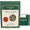 VAHDAM, Vanilla Spiced Masala Chai Tea | 3.53oz (+50 Cups) Gluten Free Delicious Blend Of Vanilla & Masala Chai Tea | Spiced Chai Tea Loose Leaf | Brew As Hot, Cold Or Iced Tea | Vacuum Sealed Pack