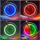 Flintronic Bike Spoke Lights, 4Packs Tire Flash Lamp LED Neon Wheel Flashing Lights Cycle Lights, Waterproof 3 Blinking Modes, Bike Accessories for Adults and Kids (Colorful+Blue+Green+Red)