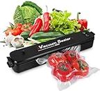 KANISYA 2in1 Electric Vacuum Sealer Machine for Food Storage, Home Automatic Plastic Bag Sealing Machine, Vacuum Packing Machine For Fruits, Meat and Vegetables With Dry & Moist Sealing Modes With LED