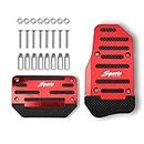 deemars 2PCS Nonslip Car Pedal Pads, Manual/Automatic Gearbox Gas Pedal Brake Pedal Cover, Car Non-Slip Aluminum Alloy Pedal Pads, Auto Universal Replacement Accessories for Car, SUV, ATV (Red)