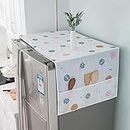 wolpin 1Pc Fridge Cover for Top Double Door with 6 Utility Pockets Designer Prints Waterproof