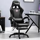 Upmarkt Multi-Functional Ergonomic Gaming Chair with Adjustable Armrests, Wear Resistant Faux Leather, Adjustable Neck & Lumbar Pillow (Dark Black) (UM_ERGChair_White) (Black)