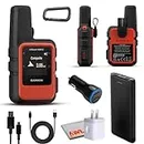 Garmin inReach Mini 2 Satellite Communicator, Lightweight Compact Rugged Design, Portable GPS Handheld for Hiking, Two-Way Text Messaging Device Bundle with Accessoires (Flame Red)