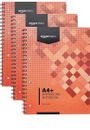 AMAZON BASICS DRAHTGEBUNDENES NOTEBOOK 100 BLATT 200 SEITEN A4 + 80GSM 3ER-PACK