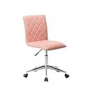 Finch Fox Low Back Home Leatherette Executive Desk Office Chair for Conference Chair, Doctors in Light Pink Color