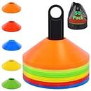 50Pcs Soccer Cones Disc Cone Agility Field Cones, Soccer Markers Disc Cones Football Sport Training Cones Disc, Pro Disc Cones for Training Soccer with Net Bag and Holder for Football Training