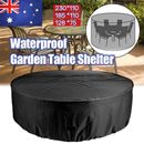Outdoor Furniture Round 1.28m/1.85m/2.3m Cover Waterproof Garden Table Shelter