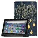 Boskin for Kindle Fire 7 case 12th Generation 2022 Released,PU Leather Smart Cover with Auto Wake/Sleep (City Night)