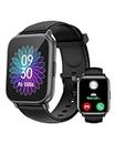 RUIMEN Smartwatch Uomo Donna Chiamate Bluetooth Orologio Contapassi Android iOS Compatibile Fitness Watch Sportive Cardiofrequenzimetro da polso Saturimetro Impermeabile IP68 Notifiche Whatsapp Nero