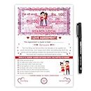 Twinster Couple’s Special Love Agreement Certificate For Husband, Wife, Girlfriend, Boyfriend. For Valentines Day And Anniversary (Size : A4, 350 GSM)
