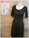 LuLaRoe NWT Nicole Dress Size SM Brown Animal Print on Black