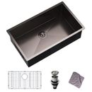 Polyfurniture 32X19 inch handmade kitchen sink, stainless steel sink Stainless Steel in Gray | 32 W x 19 D in | Wayfair US3219R10-M