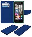 ACM Mobile Leather Flip Flap Wallet Case Compatible with Nokia Lumia 530 Mobile Cover Blue