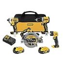 DEWALT 20V MAX* XR Cordless Power Combo Kit, 4-Tool, with 2- 5Ah Batteries and Charger (DCK447P2)