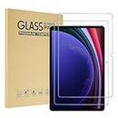 XZC [2 Piezas] protectores de pantalla para Samsung Galaxy Tab S9/S8/S7 de 11 pulgadas, Galaxy Tab S9 FE de 10.9 pulgadas, dureza 9H, protector de pantalla de vidrio templado con S Pen compatible