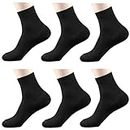 October Elf Men's Crew Socks Ankle Thin Socks Pack of 6 (Black),One Size